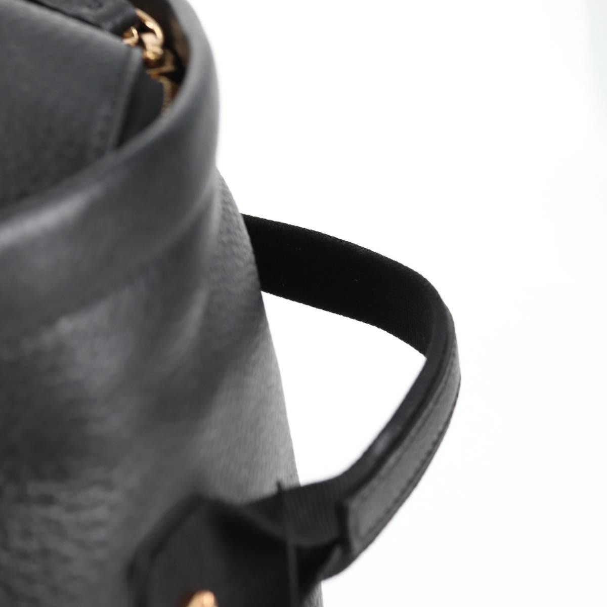 Versace Medusa Zip Backpack Leather Black Leather Backpack Bag (Pre-Owned)