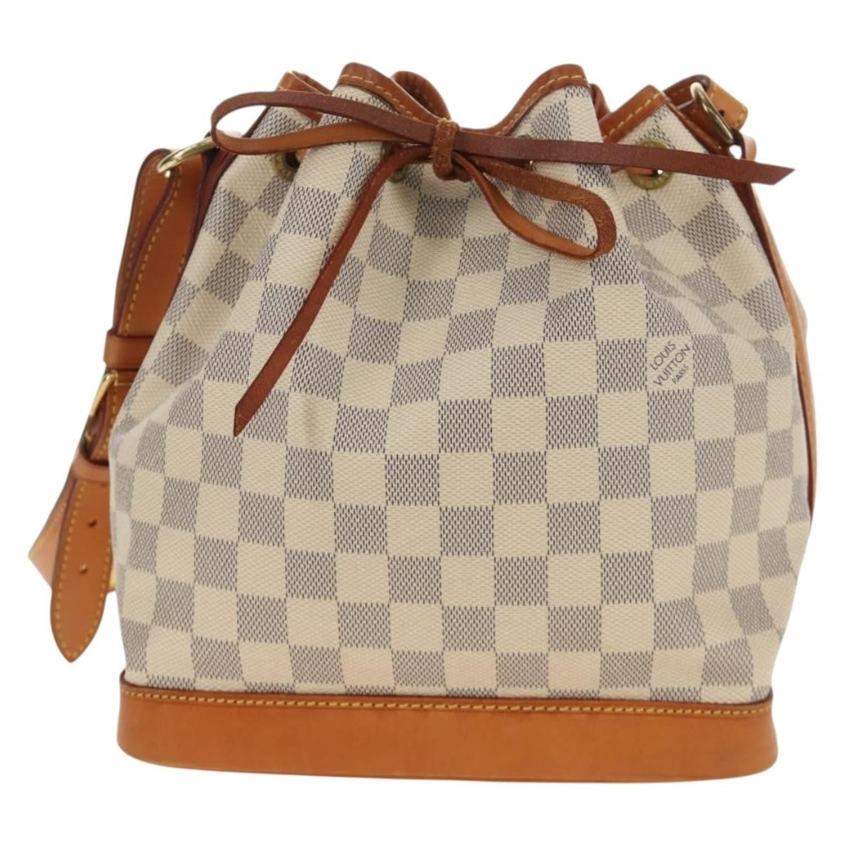 Louis Vuitton Noe Handbag Damier White Canvas Shoulder Bag Bag (Pre-Owned)