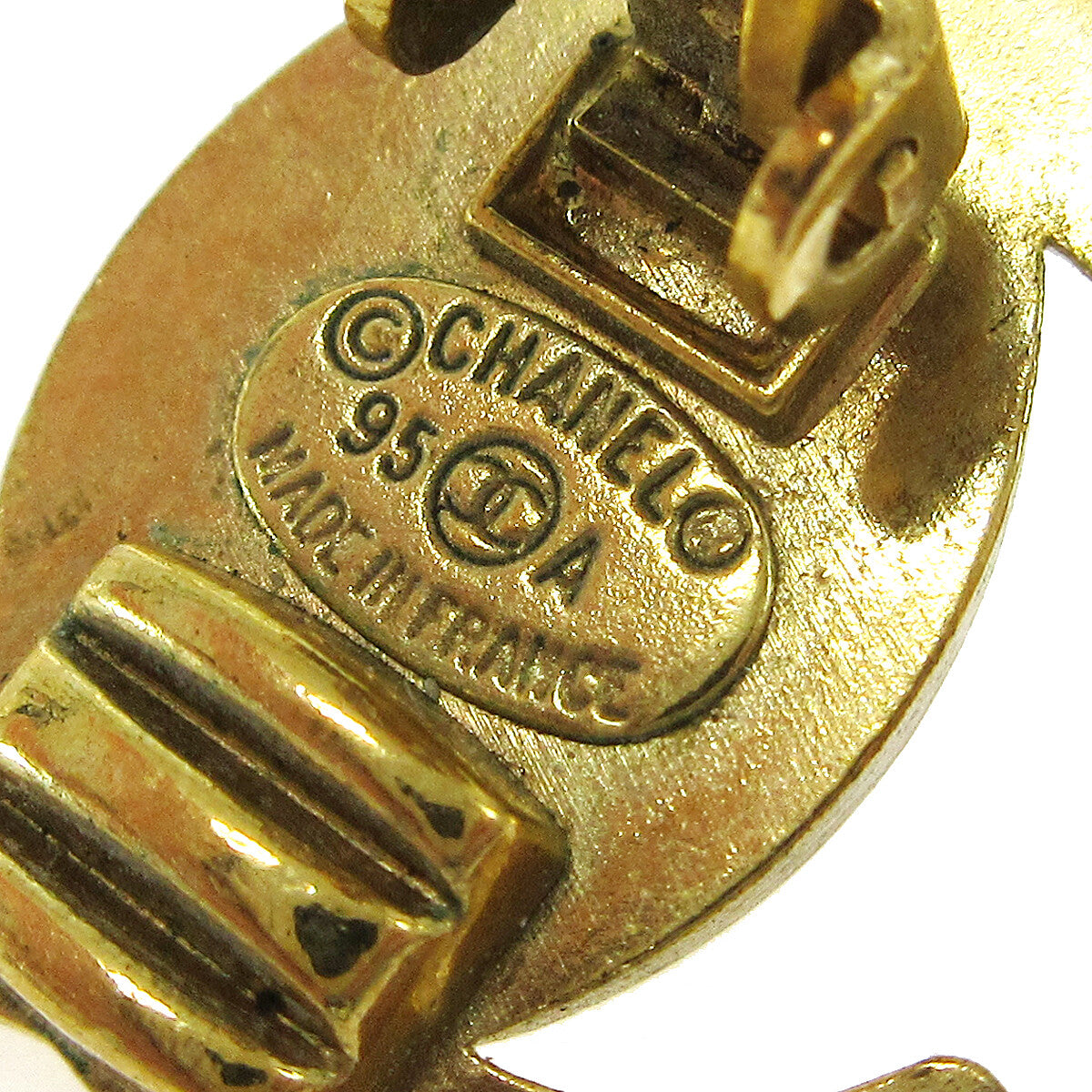 Chanel Cc Turnlock Clip-On Earrings Metal Gold Gold Earrings Jewelry (Pre-Owned)