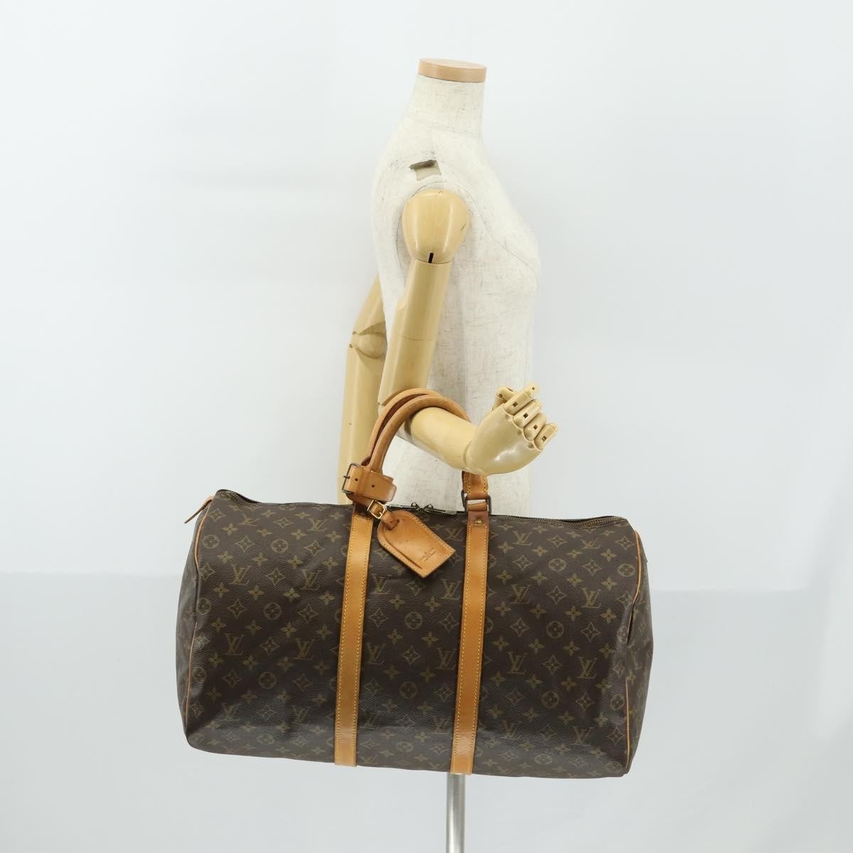 Louis Vuitton Keepall Bag Monogram Canvas Brown Canvas Travel Bag Bag (Pre-Owned)