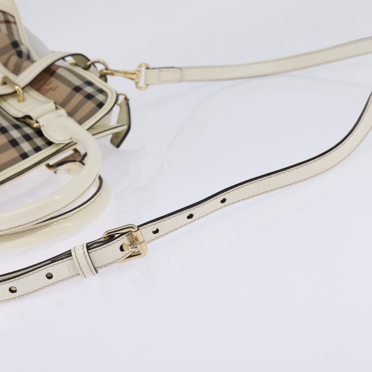 Burberry Minford Satchel Haymarket Coated Canvas Beige Canvas Tote Bag Bag (Pre-Owned)