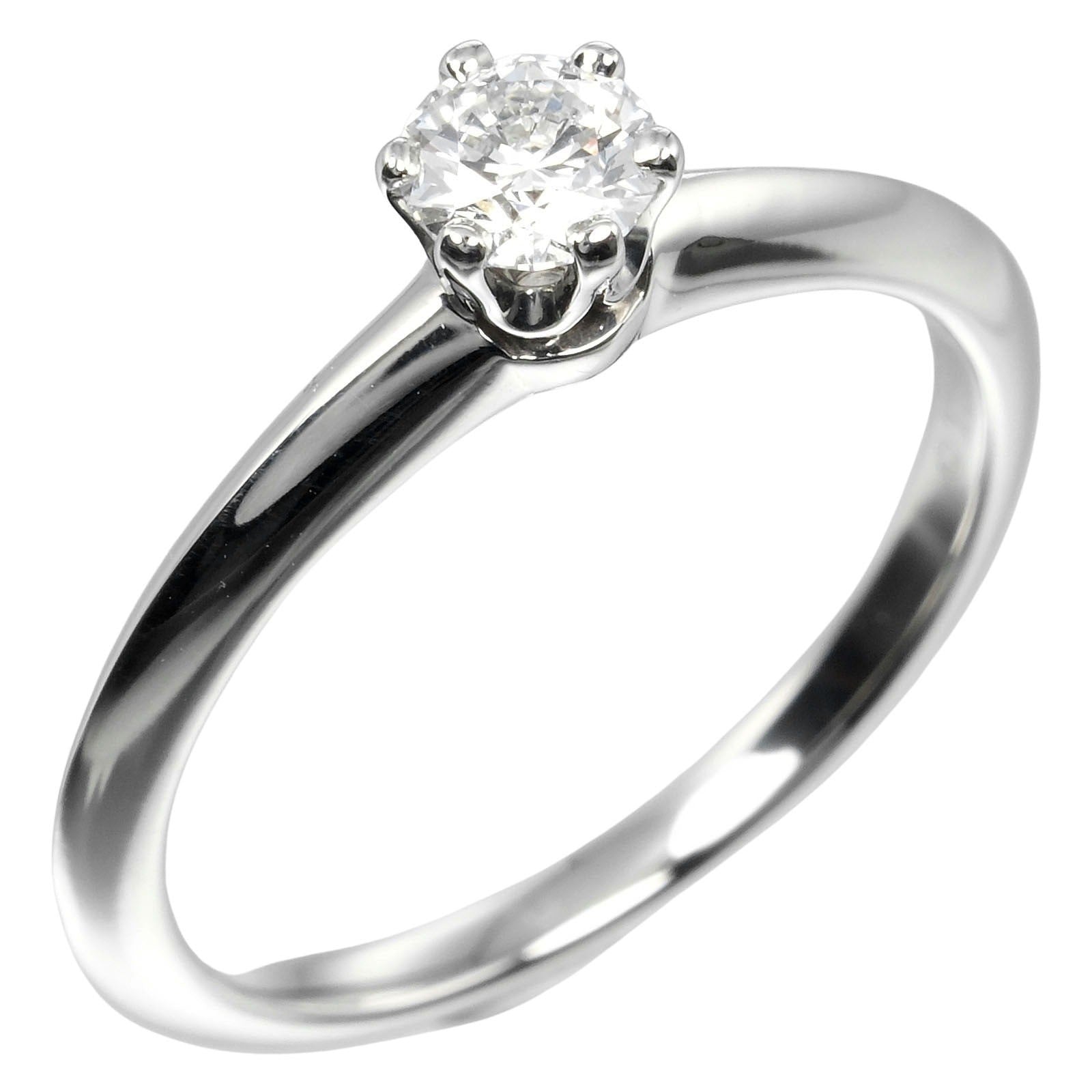 Tiffany & Co. Tiffany Setting Solitaire Ring Platinum With Rbc Diamond Silver Platinum Ring Jewelry (Pre-Owned)