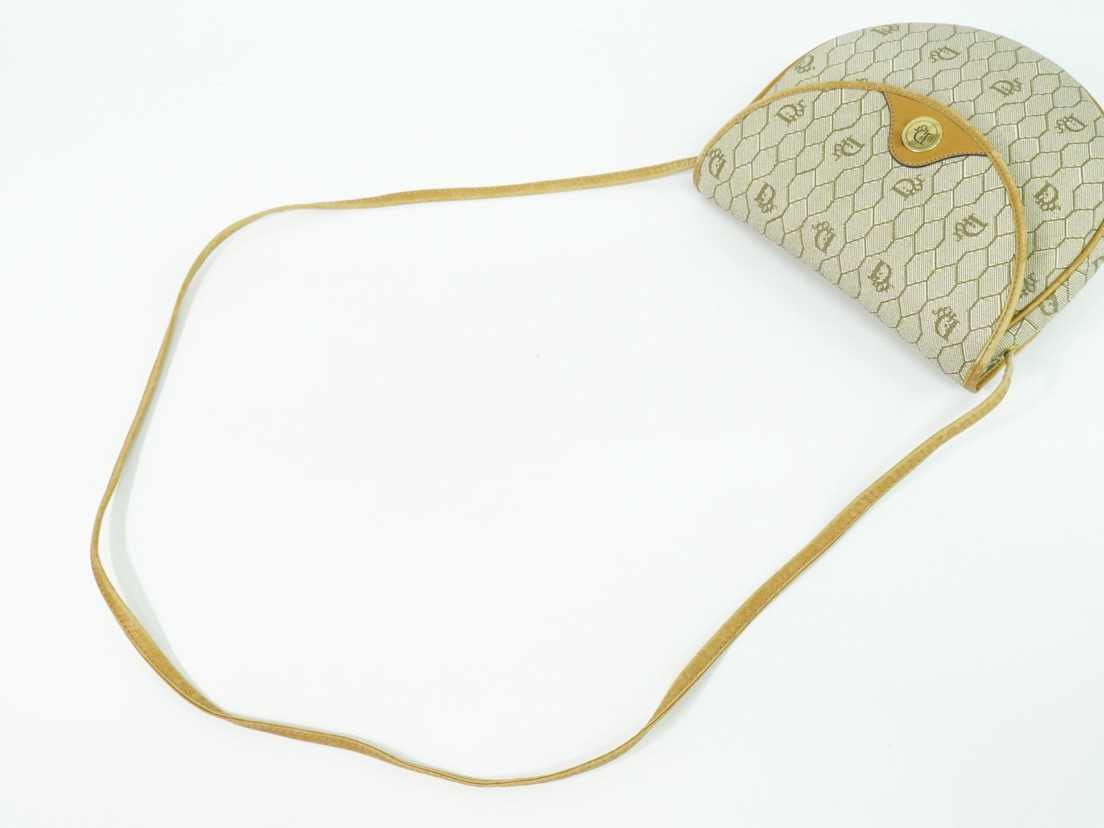 Christian Dior Vintage Honeycomb Shoulder Bag Canvas Beige Canvas Shoulder Bag Bag (Pre-Owned)