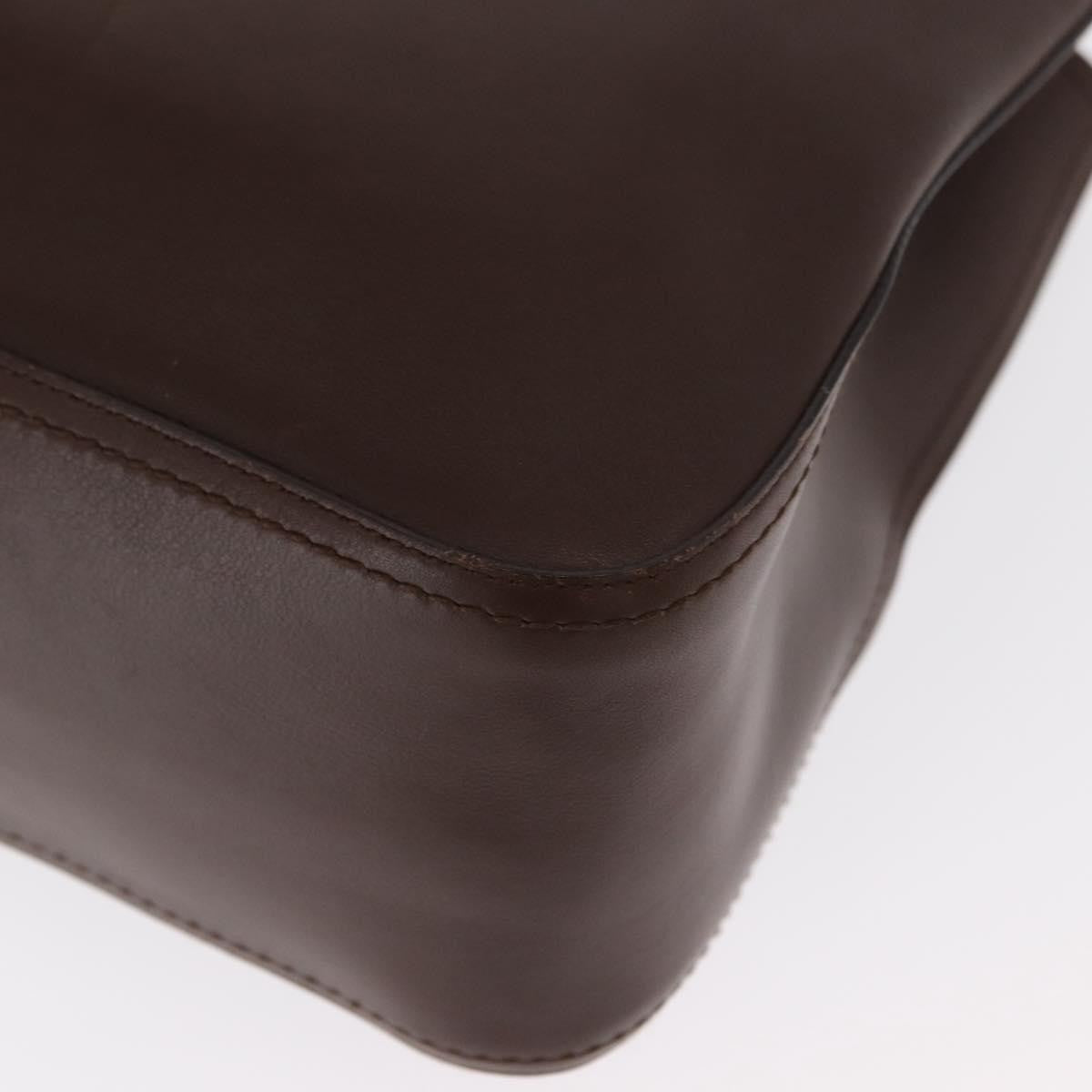 Salvatore Ferragamo Gancini Tote Leather Brown Leather Tote Bag Bag (Pre-Owned)