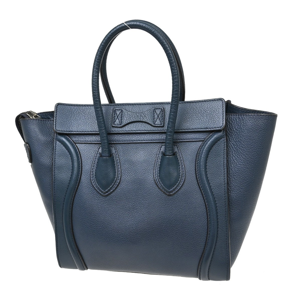 Celine Luggage Bag Smooth Leather Blue Leather Tote Bag Bag (Pre-Owned)