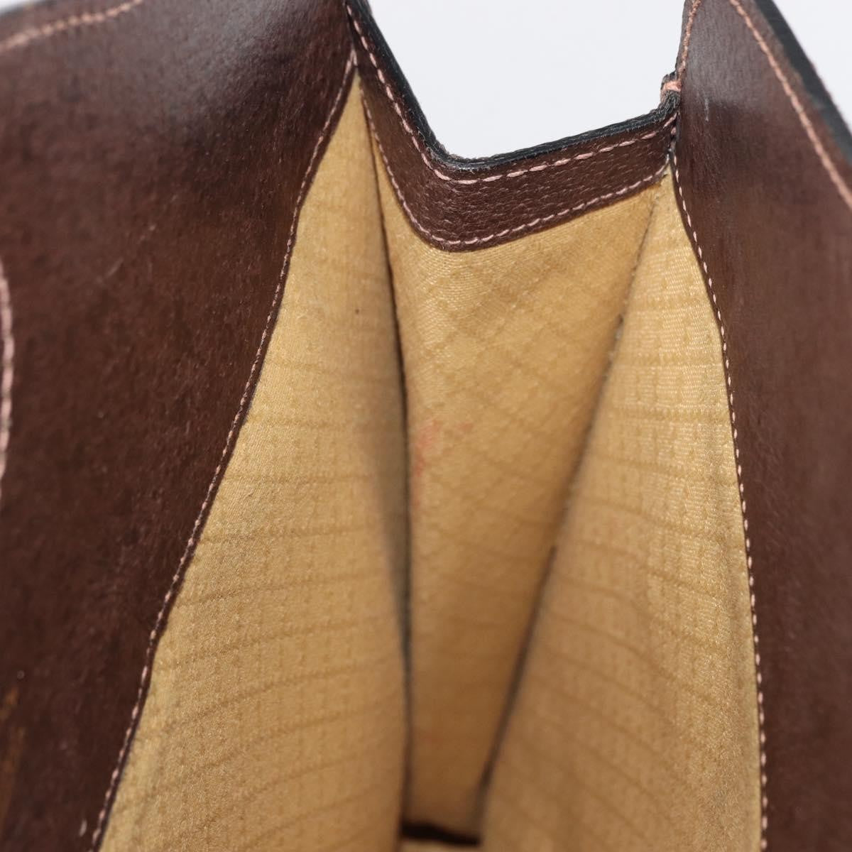 Gucci Vintage Web Sherry Line Handbag Suede Brown Suede Handbag (Pre-Owned)