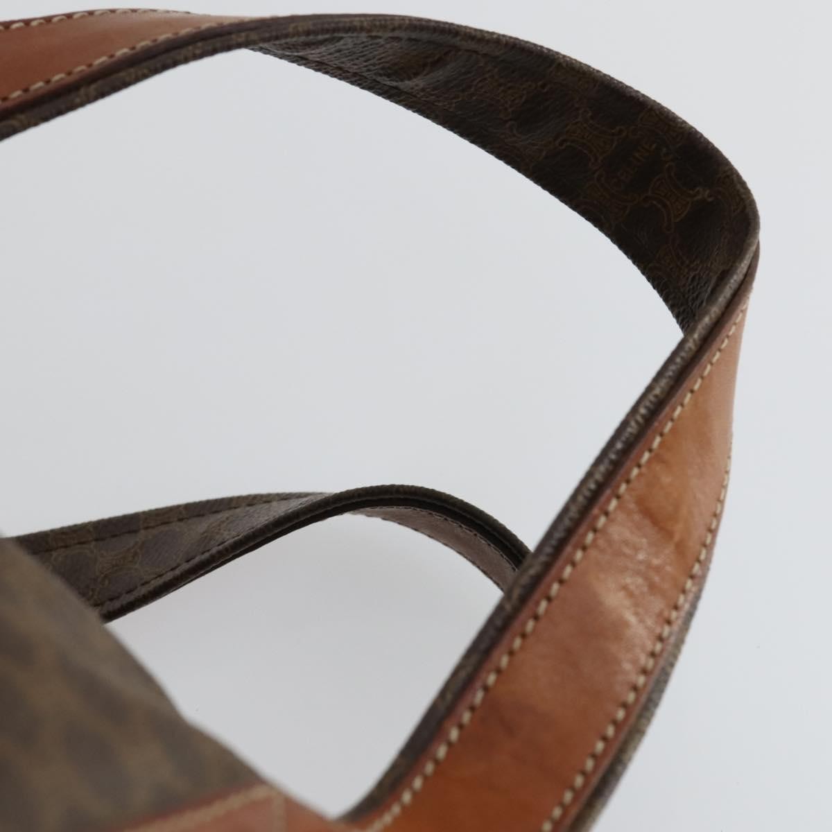 Celine Vintage Macadam Boston Bag Canvas And Leather Brown Canvas Travel Bag Bag (Pre-Owned)