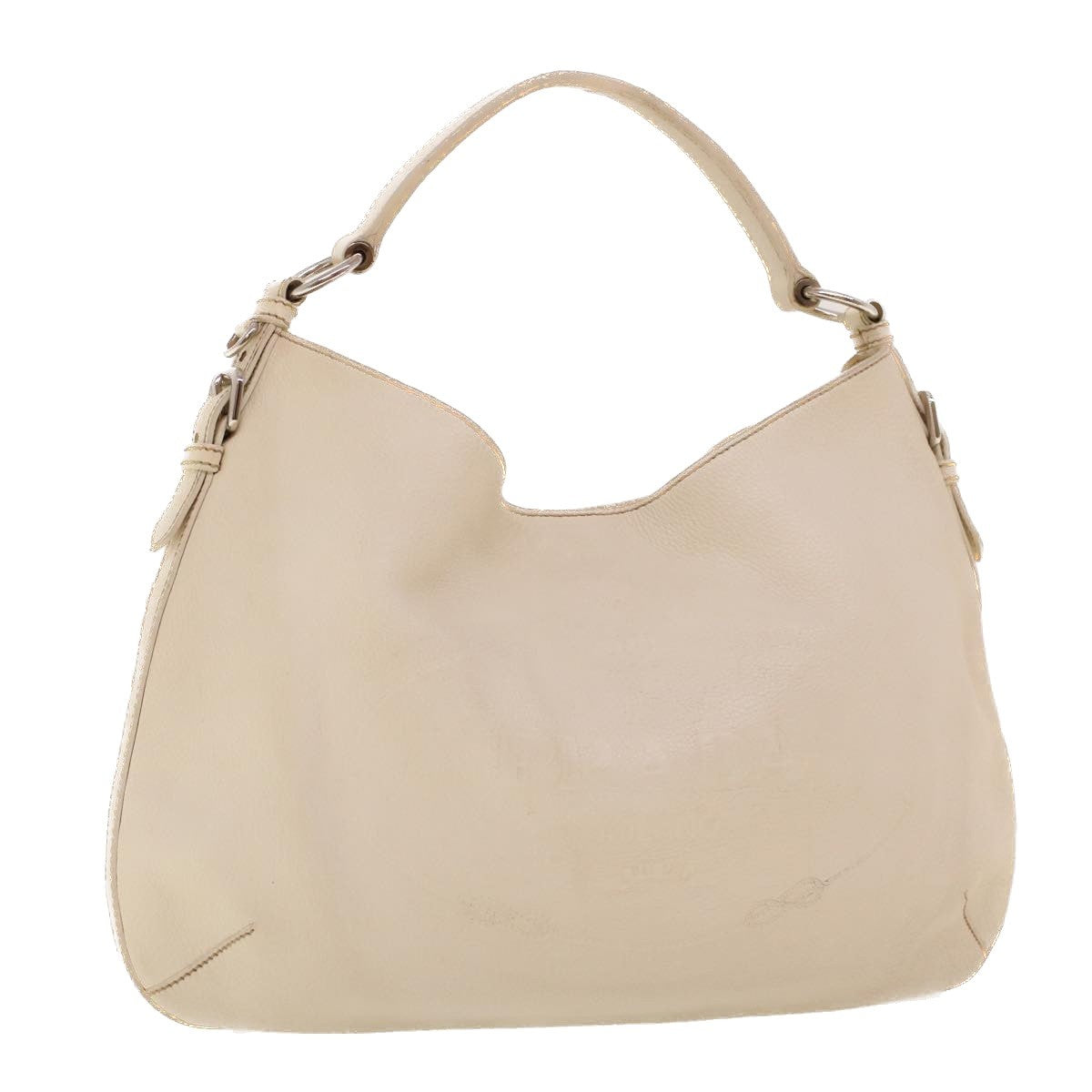 Prada Vintage Shoulder Bag Leather White Leather Shoulder Bag Bag (Pre-Owned)