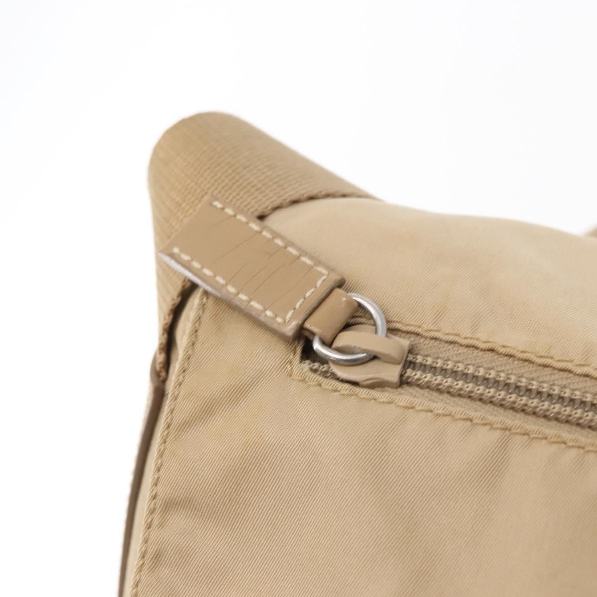 Prada Buckle Messenger Bag Tessuto Beige Nylon Shoulder Bag Bag (Pre-Owned)
