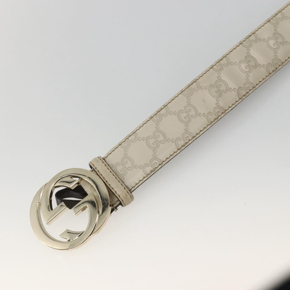 Gucci Vintage Interlocking G Reversible Belt Leather White Leather Belts Accessory (Pre-Owned)