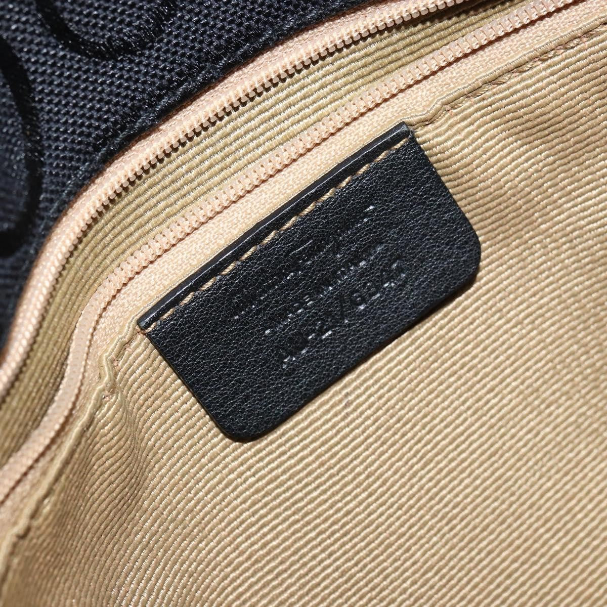 Salvatore Ferragamo Gancini Shoulder Bag Canvas Black Canvas Shoulder Bag Bag (Pre-Owned)