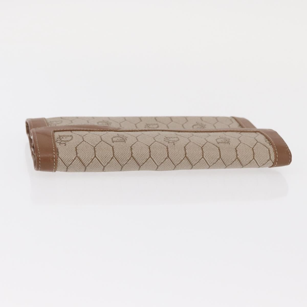 Christian Dior Vintage Honeycomb Flap Wallet Coated Canvas Beige Canvas Wallets Accessory (Pre-Owned)