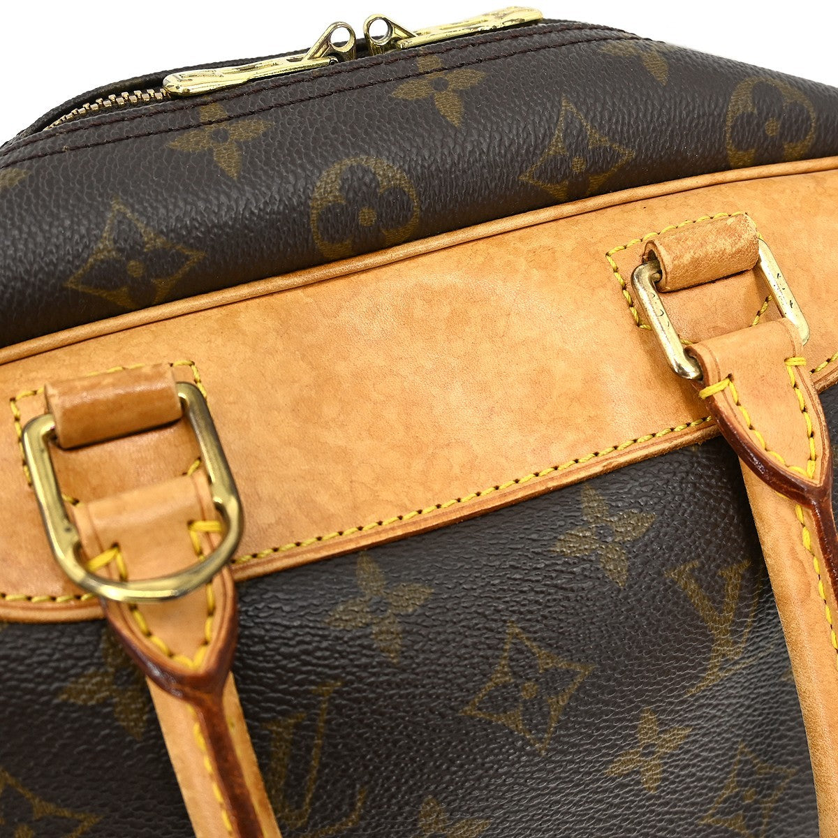 Louis Vuitton Deauville Handbag Monogram Canvas Brown Canvas Handbag (Pre-Owned)