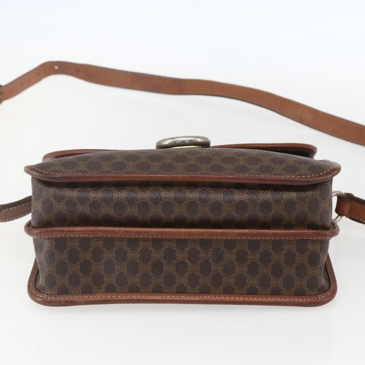 Celine Vintage Macadam Shoulder Bag Canvas Brown Canvas Shoulder Bag Bag (Pre-Owned)