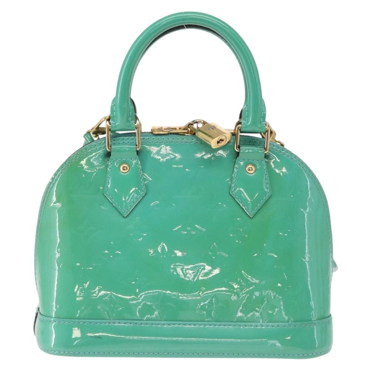 Louis Vuitton Alma Handbag Monogram Vernis Blue Patent_Leather Handbag (Pre-Owned)