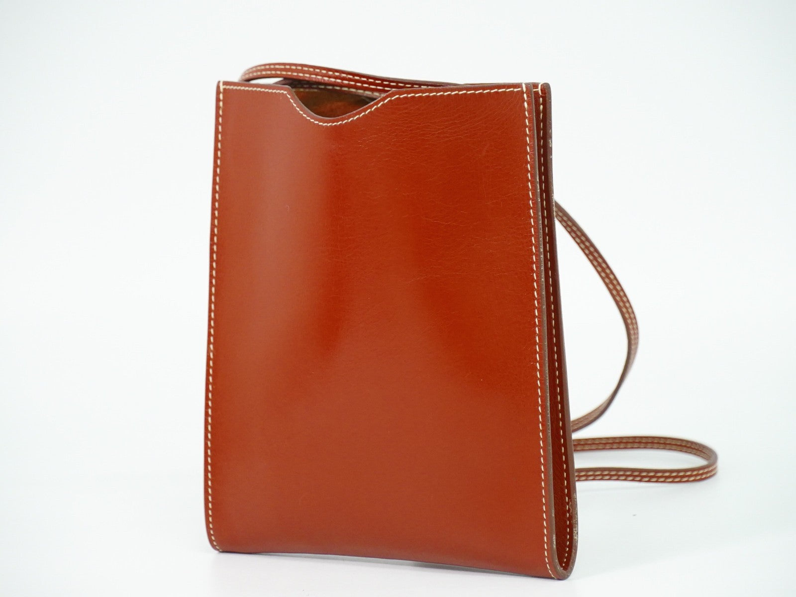 Hermes Onimaitou Pochette Box Calf Brown Leather Clutche & Pouche Bag (Pre-Owned)