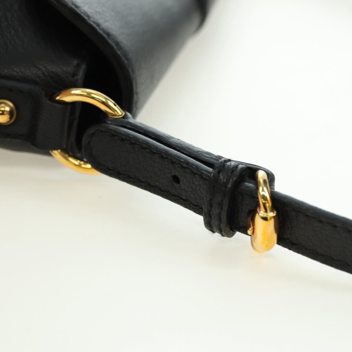 Gucci Horsebit Shoulder Bag Gg Canvas And Leather Black Leather Shoulder Bag Bag (Pre-Owned)