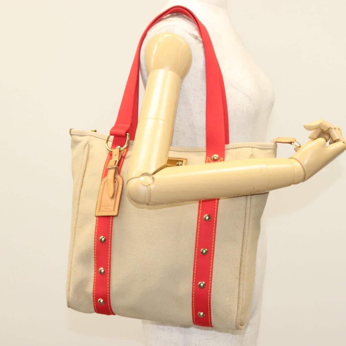 Louis Vuitton Antigua Tote Canvas Beige Canvas Tote Bag Bag (Pre-Owned)