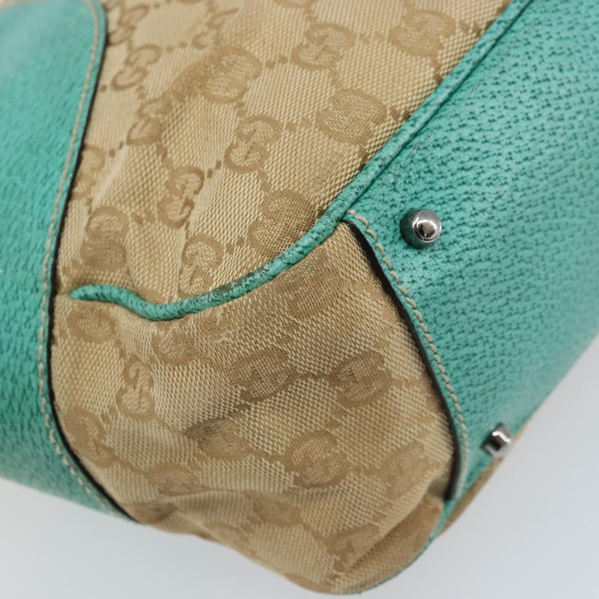 Gucci Vintage Ring Tote Gg Canvas With Leather Beige Canvas Tote Bag Bag (Pre-Owned)