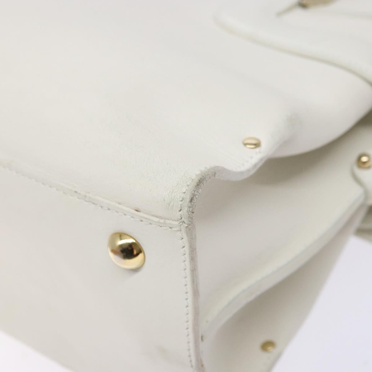 Salvatore Ferragamo Virna Satchel Leather White Leather Handbag (Pre-Owned)