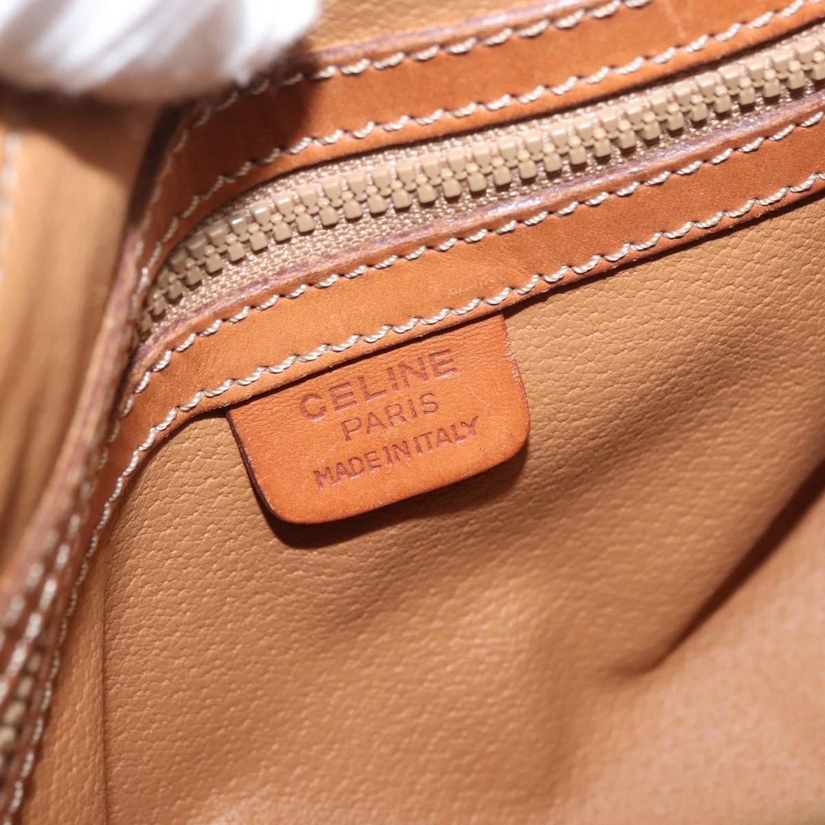 Celine Vintage Macadam Shoulder Bag Canvas And Leather Brown Canvas Shoulder Bag Bag (Pre-Owned)
