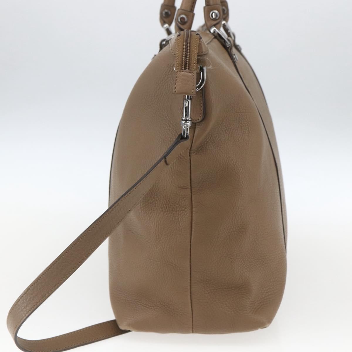 Gucci Vintage Tote Leather Brown Leather Tote Bag Bag (Pre-Owned)