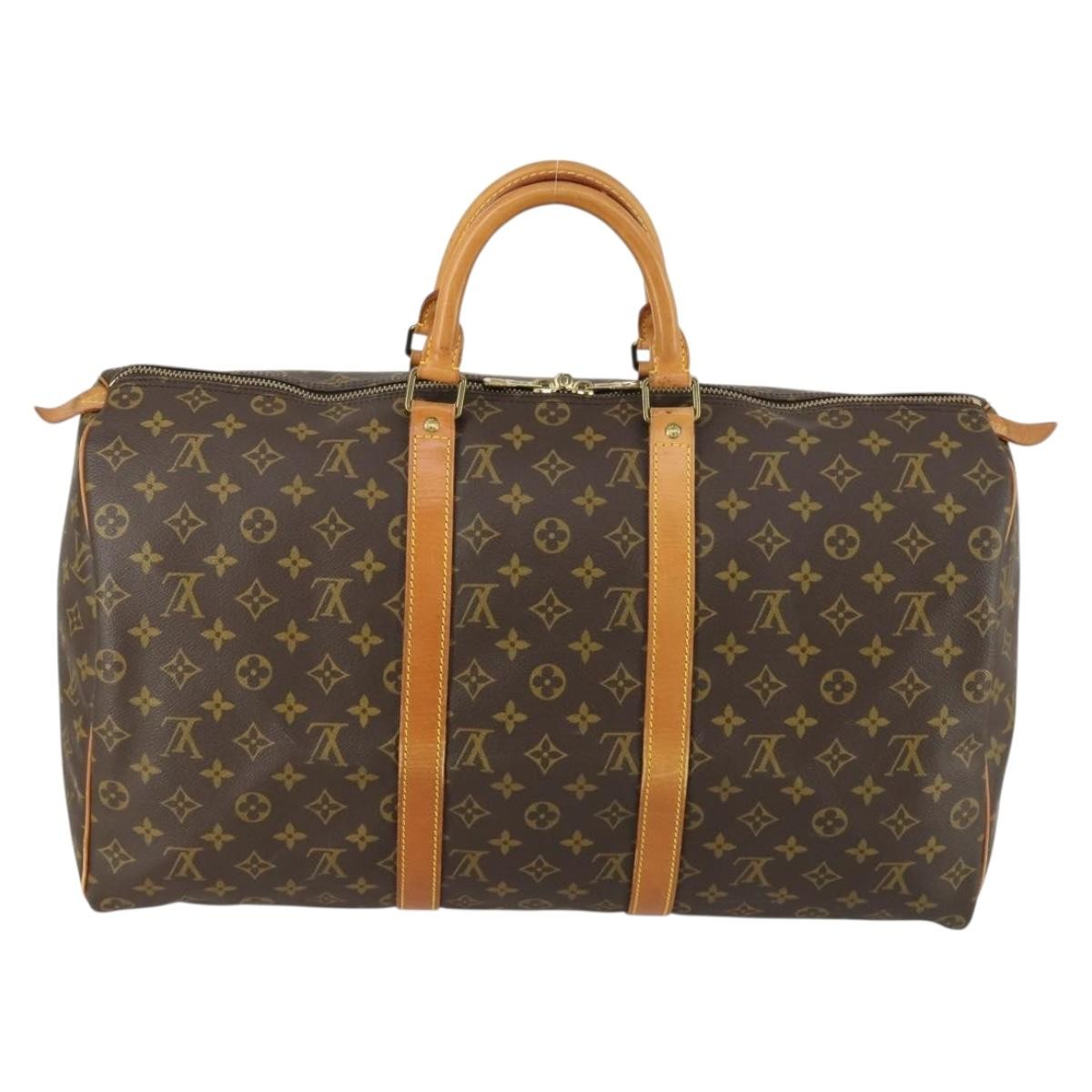 Louis Vuitton Keepall Bag Monogram Canvas Brown Canvas Travel Bag Bag (Pre-Owned)