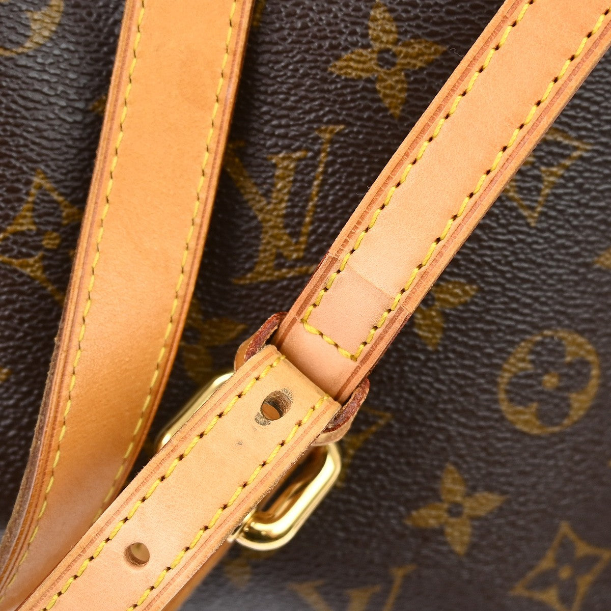 Louis Vuitton Palermo Handbag Monogram Canvas Brown Canvas Tote Bag Bag (Pre-Owned)