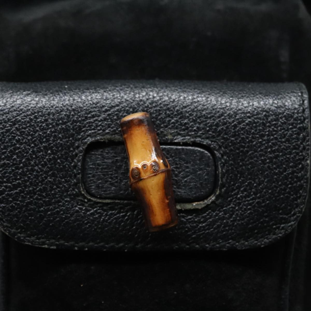 Gucci Gucci Bamboo Backpack Daim Black Suede Backpack Bag (Pre-Owned)