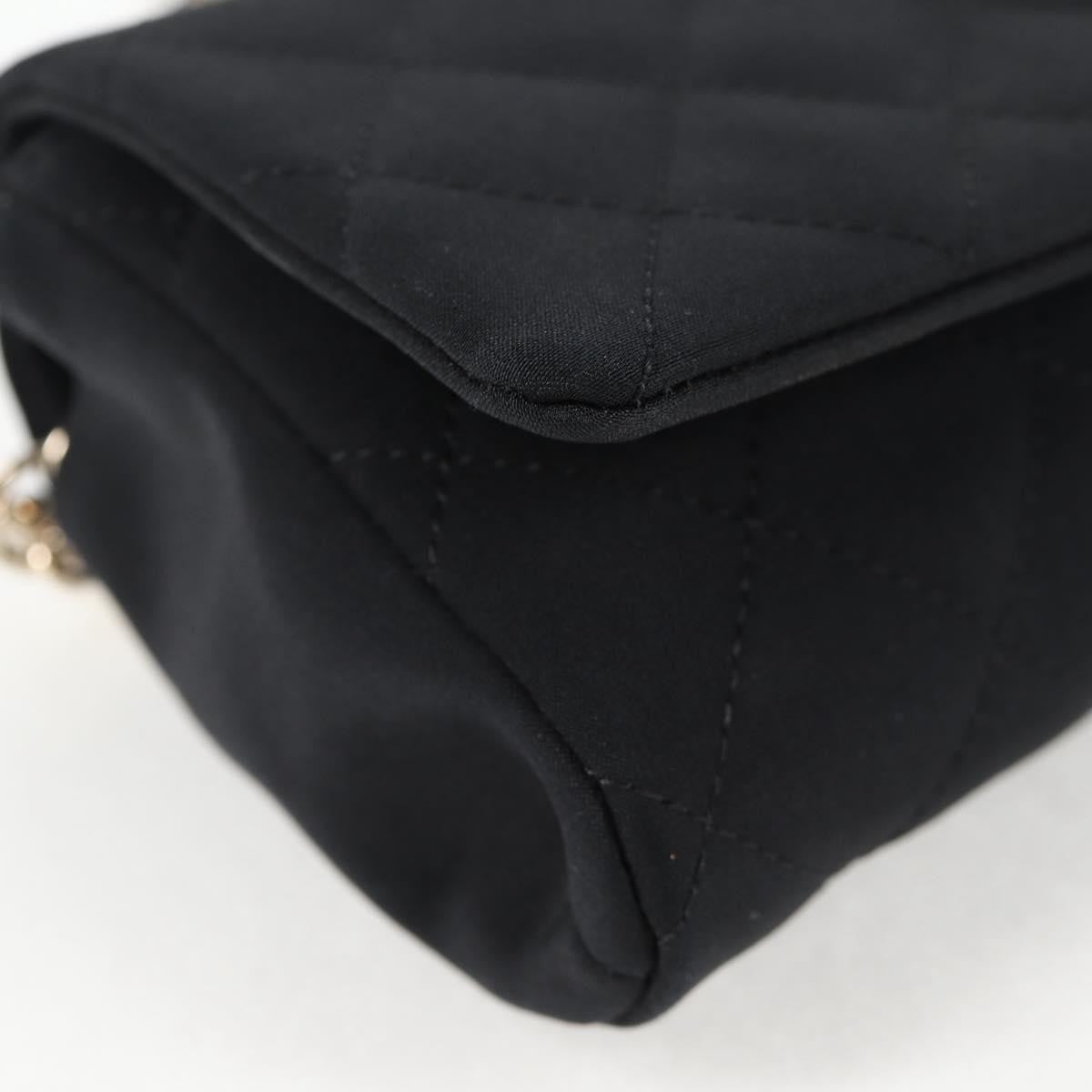 Chanel Chain Flap Shoulder Bag Quilted Nylon Black Nylon Shoulder Bag Bag (Pre-Owned)
