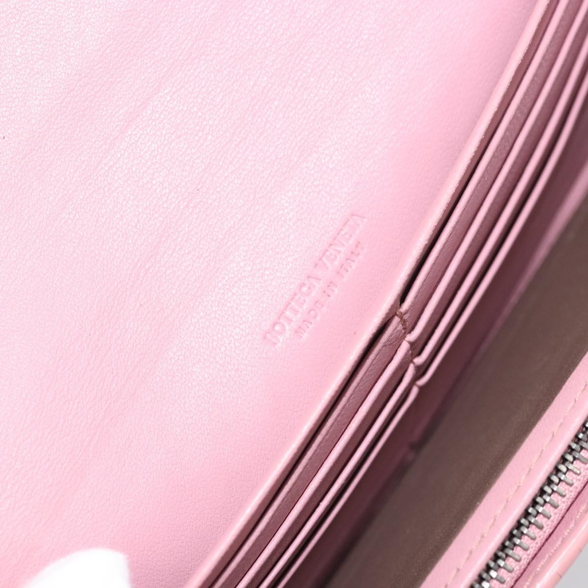 Bottega Veneta Intrecciato Long Zip  Wallet Leather Pink Leather Wallets Accessory (Pre-Owned)