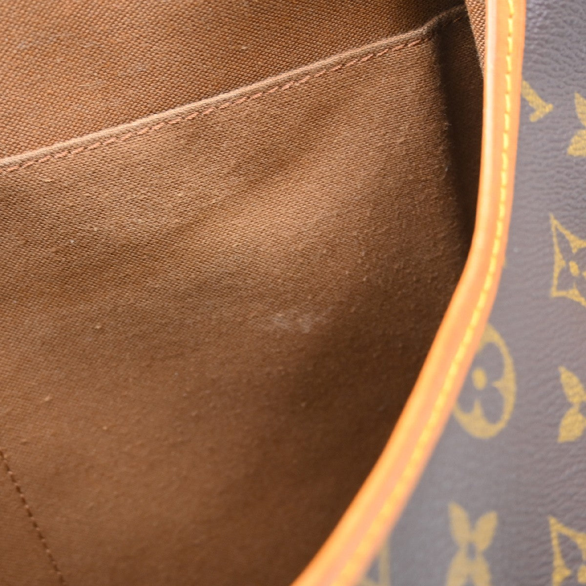 Louis Vuitton Saumur Handbag Monogram Canvas Brown Canvas Shoulder Bag Bag (Pre-Owned)