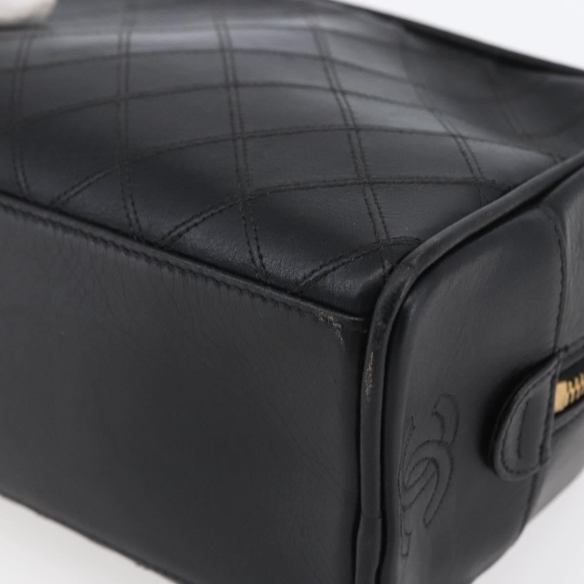 Chanel Vintage Toiletry Pouch Leather Black Patent_Leather Clutche & Pouche Bag (Pre-Owned)