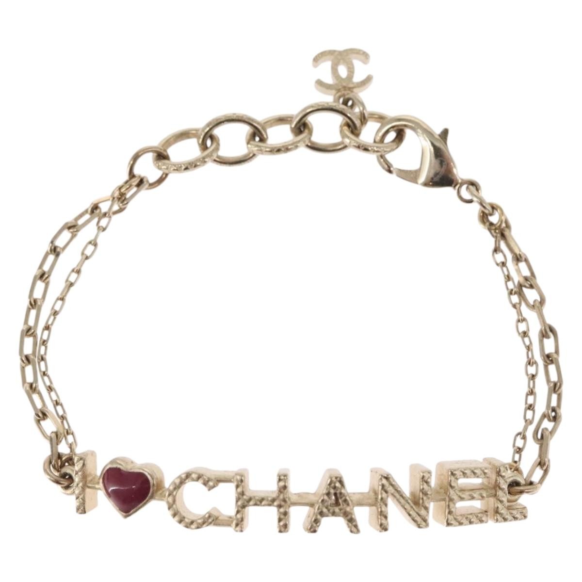 Chanel I Love Chanel Bracelet Metal With Resin Gold Metal Bracelet Jewelry (Pre-Owned)
