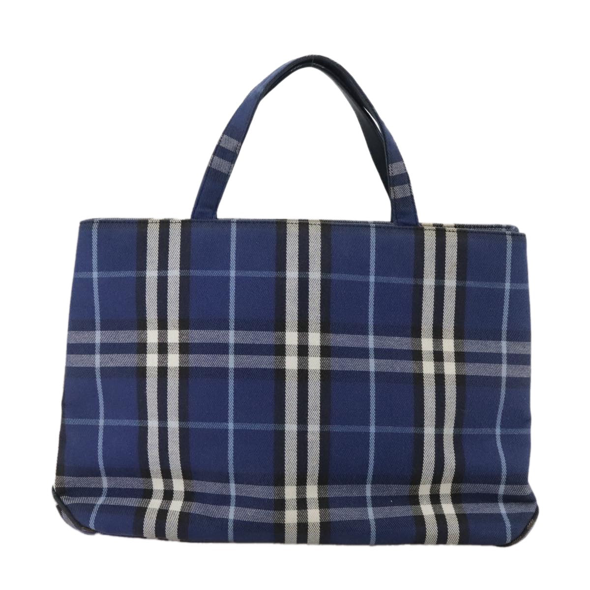 Burberry Nova Check Tote Canvas Check Pattern Blue Canvas Tote Bag Bag (Pre-Owned)