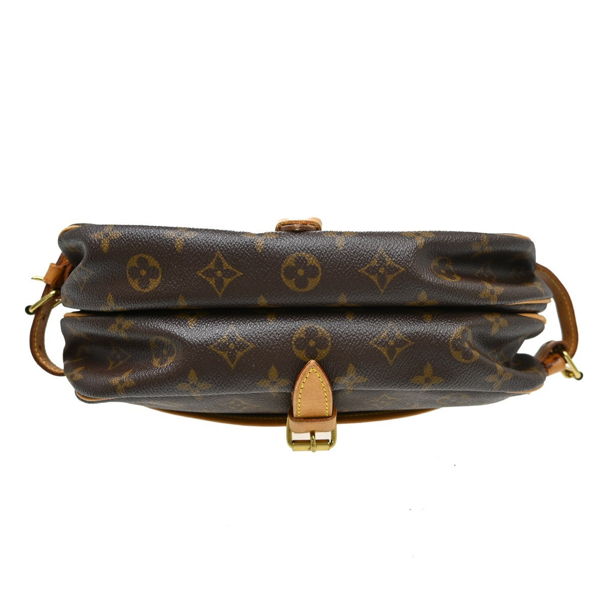 Louis Vuitton Saumur Handbag Monogram Canvas Brown Canvas Shoulder Bag Bag (Pre-Owned)