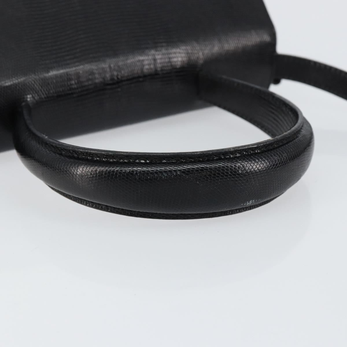 Salvatore Ferragamo Vintage Handbag Leather Black Leather Handbag (Pre-Owned)