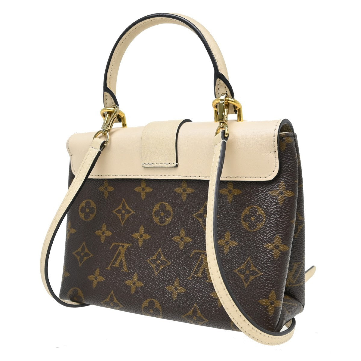Louis Vuitton Locky Handbag Monogram Canvas With Leather Brown Canvas Handbag (Pre-Owned)