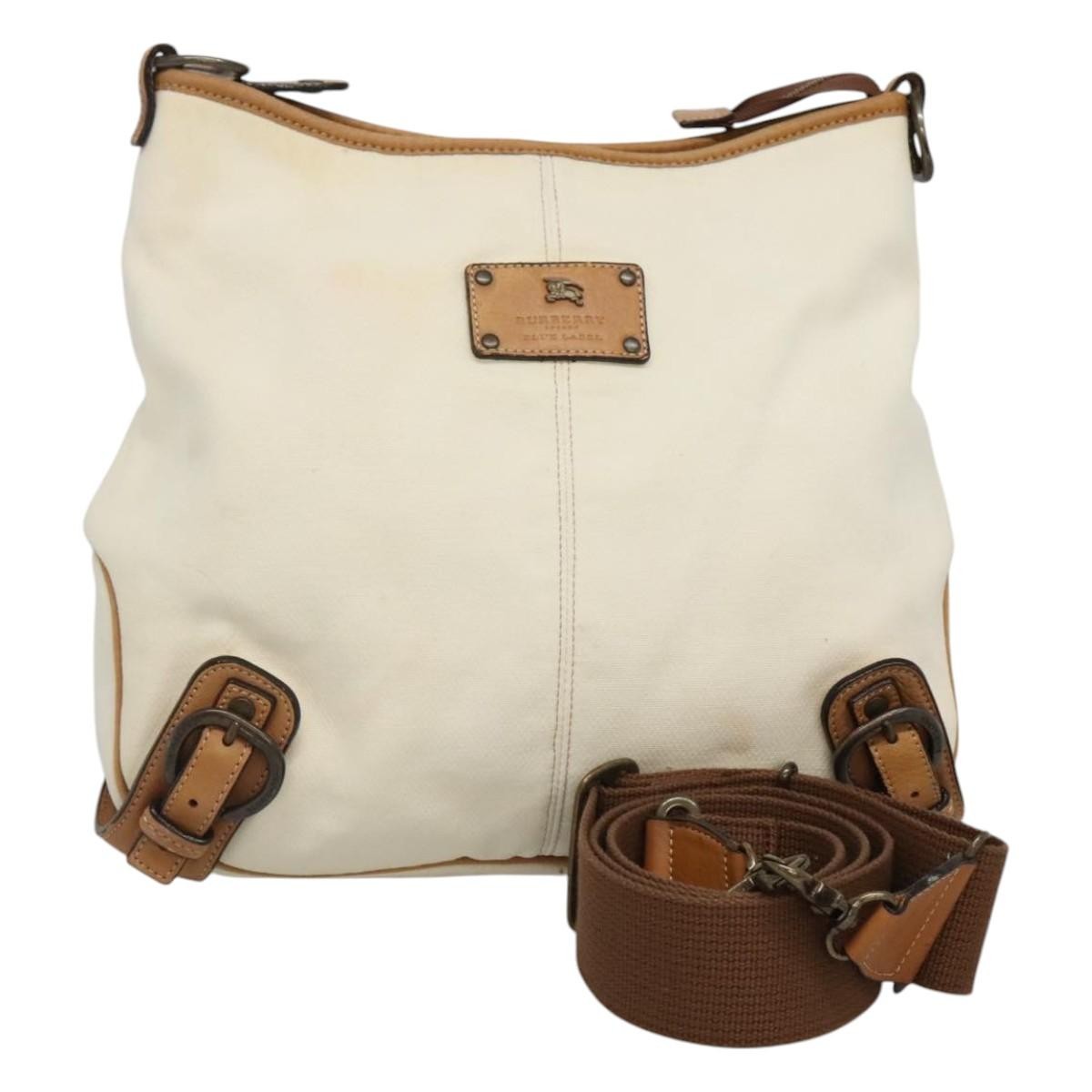 Burberry Blue Label Shoulder Bag Canvas White Canvas Shoulder Bag Bag (Pre-Owned)