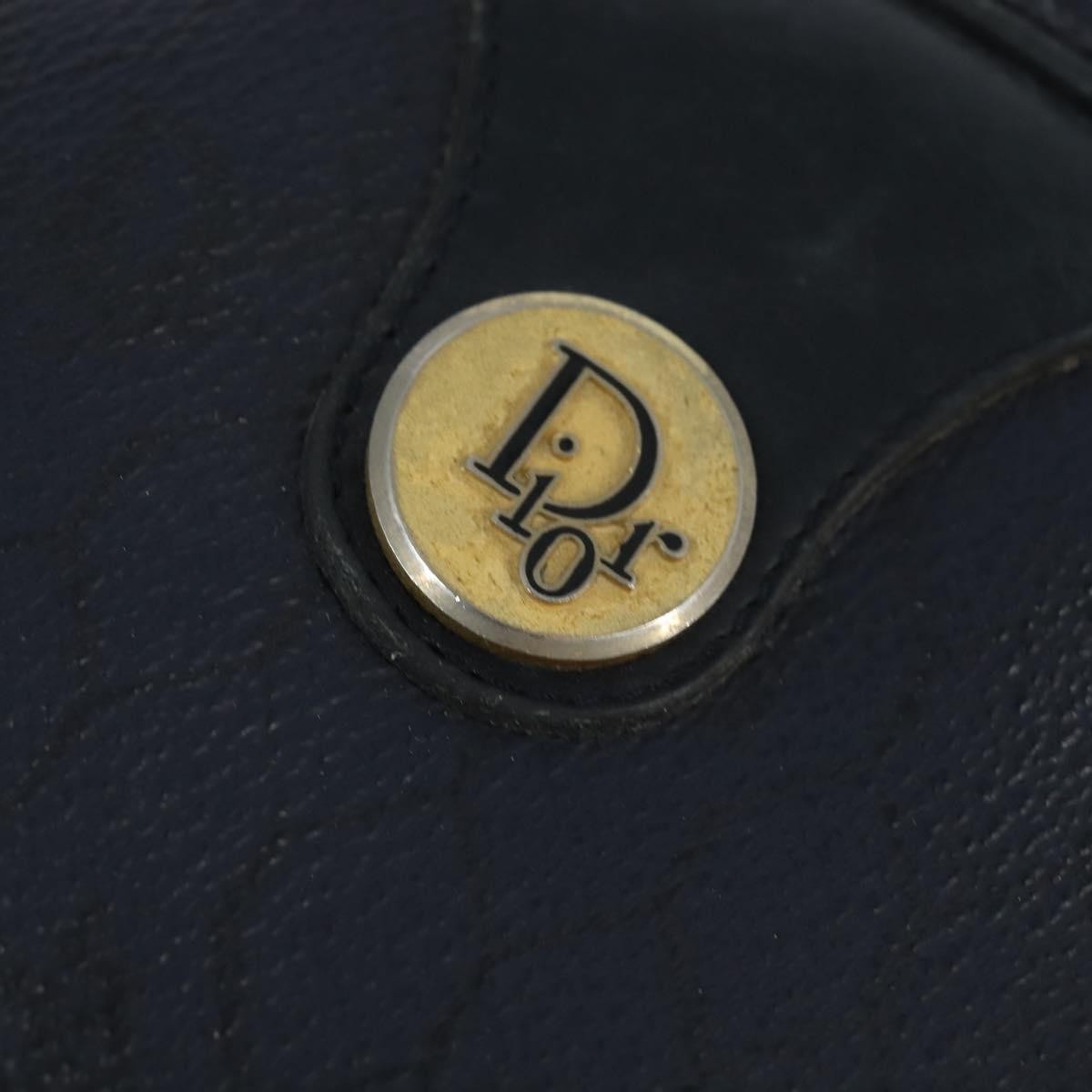 Christian Dior Vintage Honeycomb Shoulder Bag Canvas And Leather Navy Pvc Shoulder Bag Bag (Pre-Owned)
