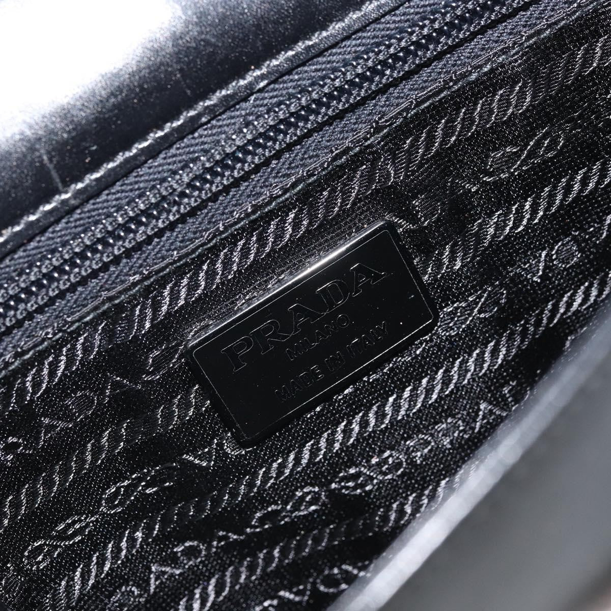 Prada Vintage Flap Shoulder Bag Leather Black Leather Shoulder Bag Bag (Pre-Owned)