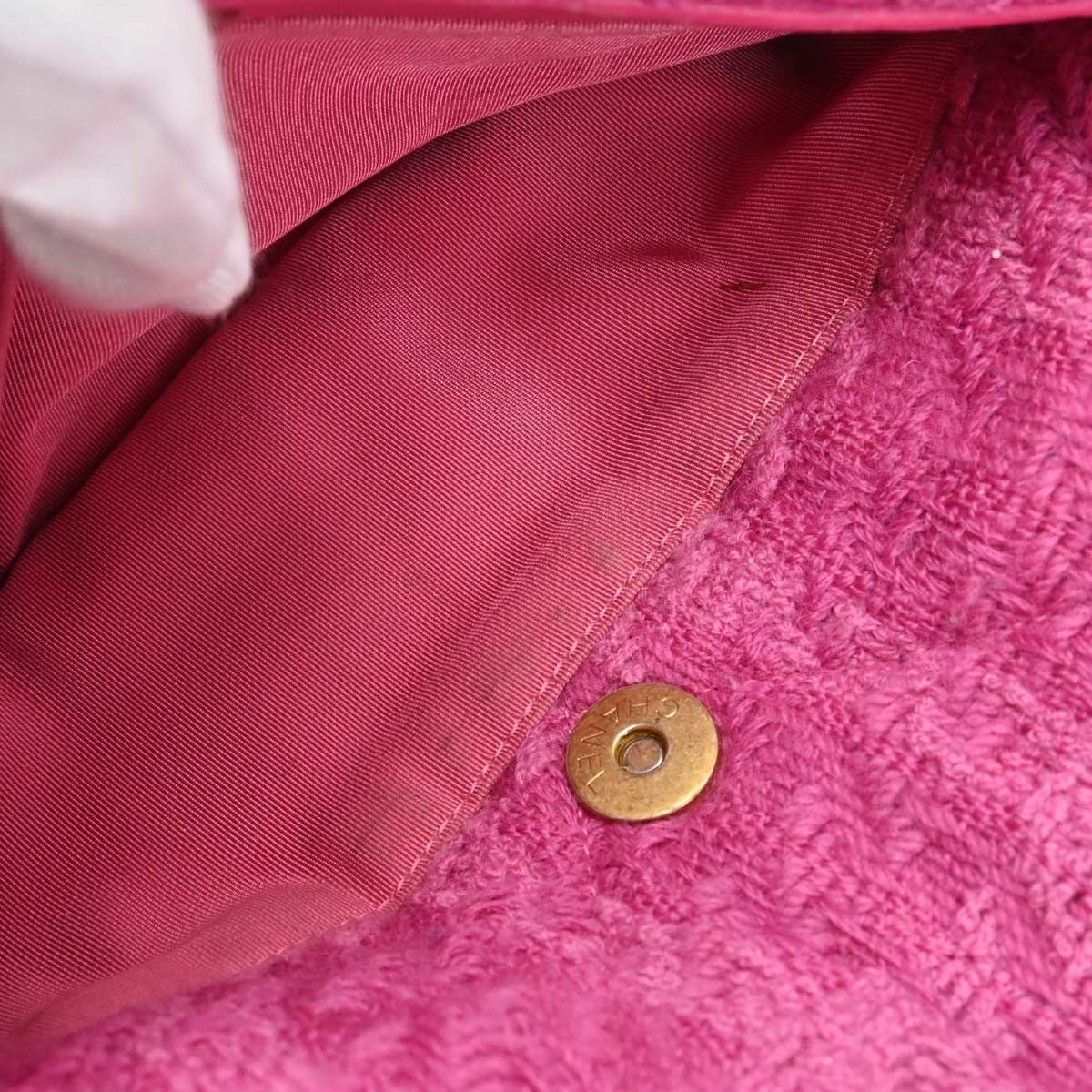 Chanel 19 Flap Bag Quilted Tweed Pink Tweed Handbag (Pre-Owned)
