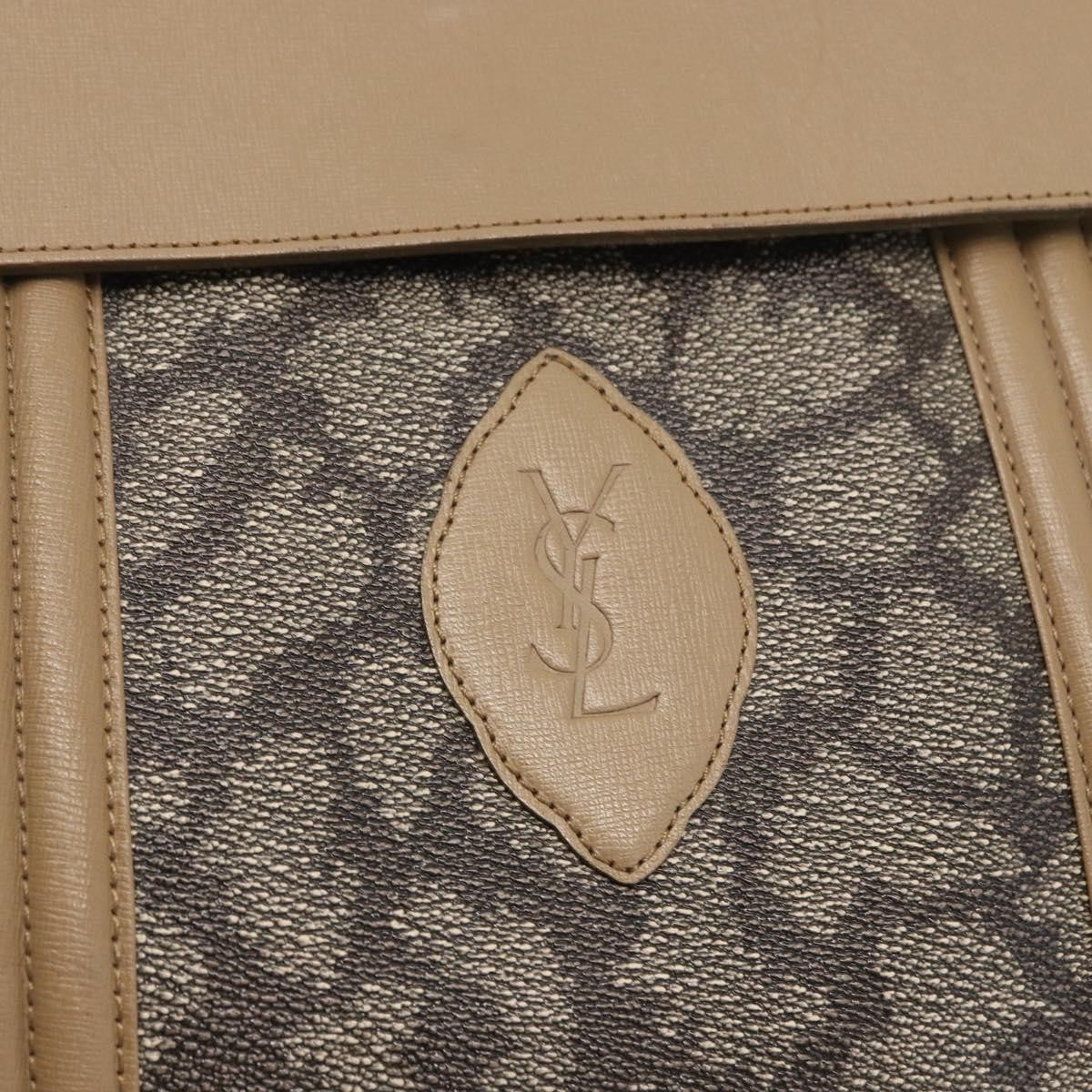 Saint Laurent Vintage Handbag Pvc Leather Gray Pvc Handbag (Pre-Owned)