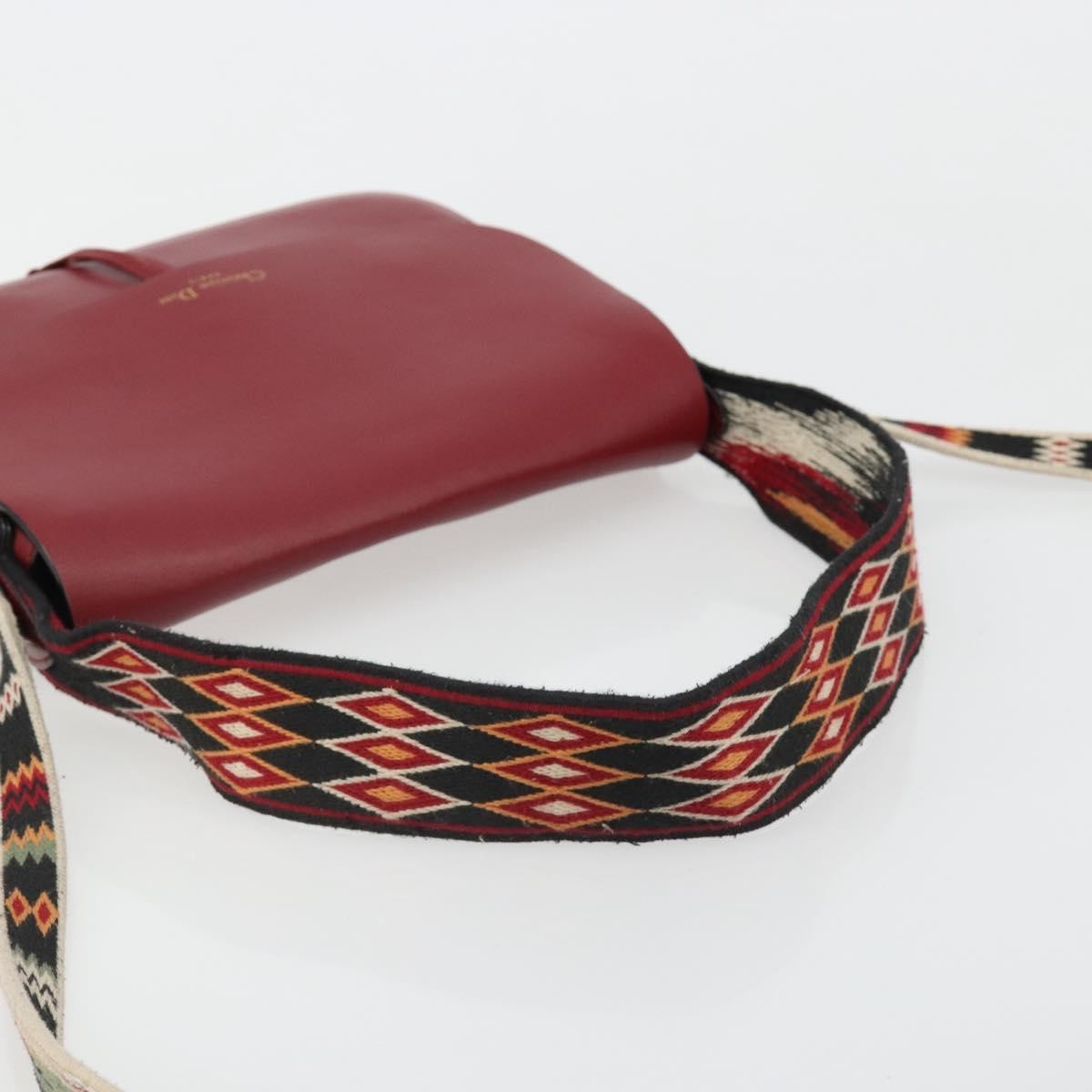 Christian Dior Diorodeo Flap Bag Leather Red Leather Shoulder Bag Bag (Pre-Owned)