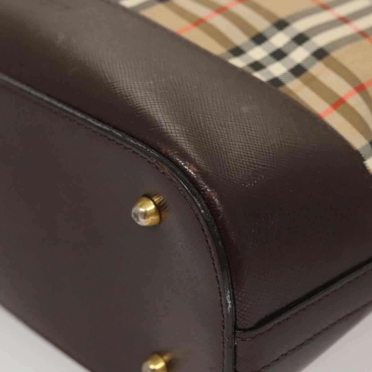 Burberry Nova Check Shoulder Bag Canvas And Leather Beige Canvas Shoulder Bag Bag (Pre-Owned)