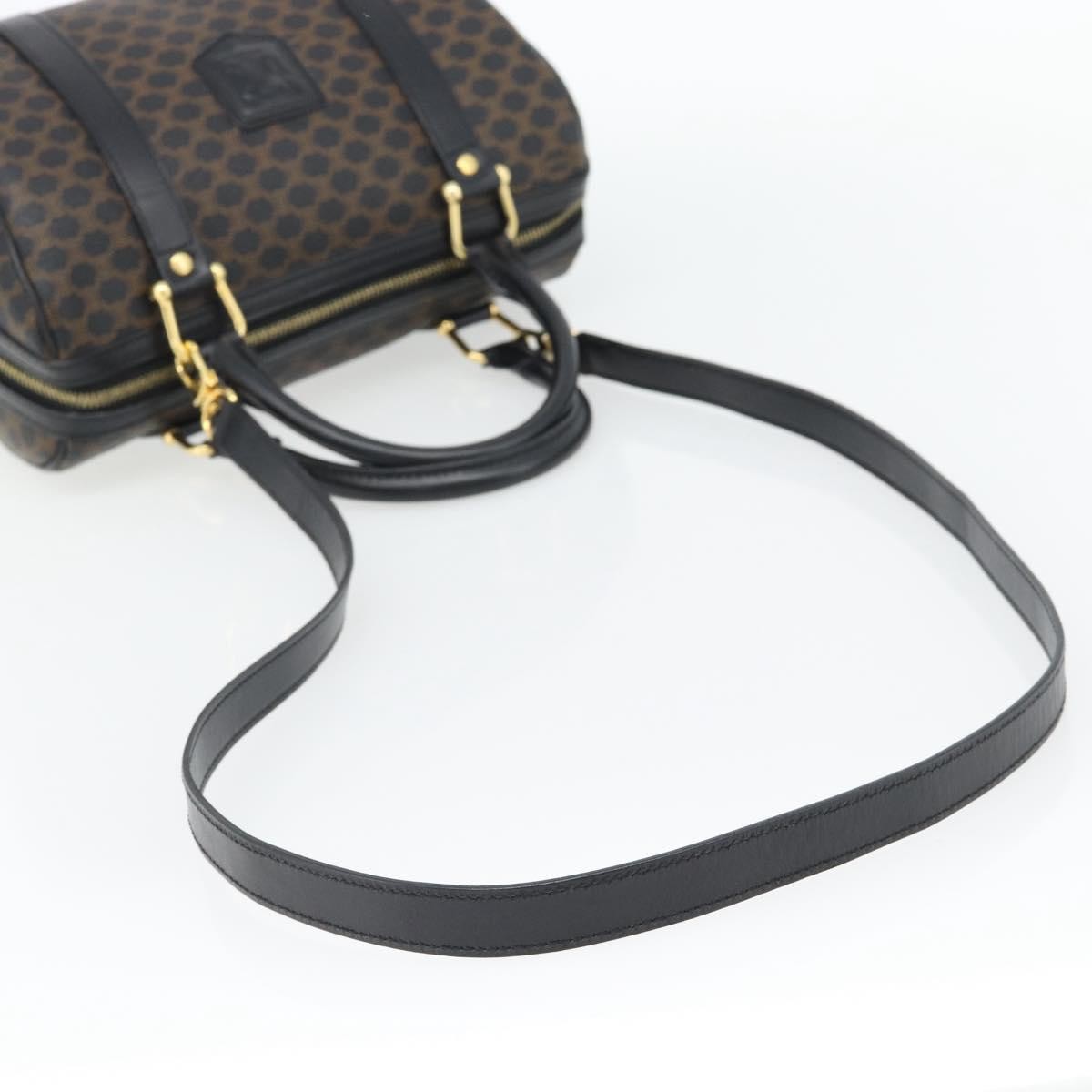 Celine Macadam Handbag Macadam With Leather Black Canvas Handbag (Pre-Owned)