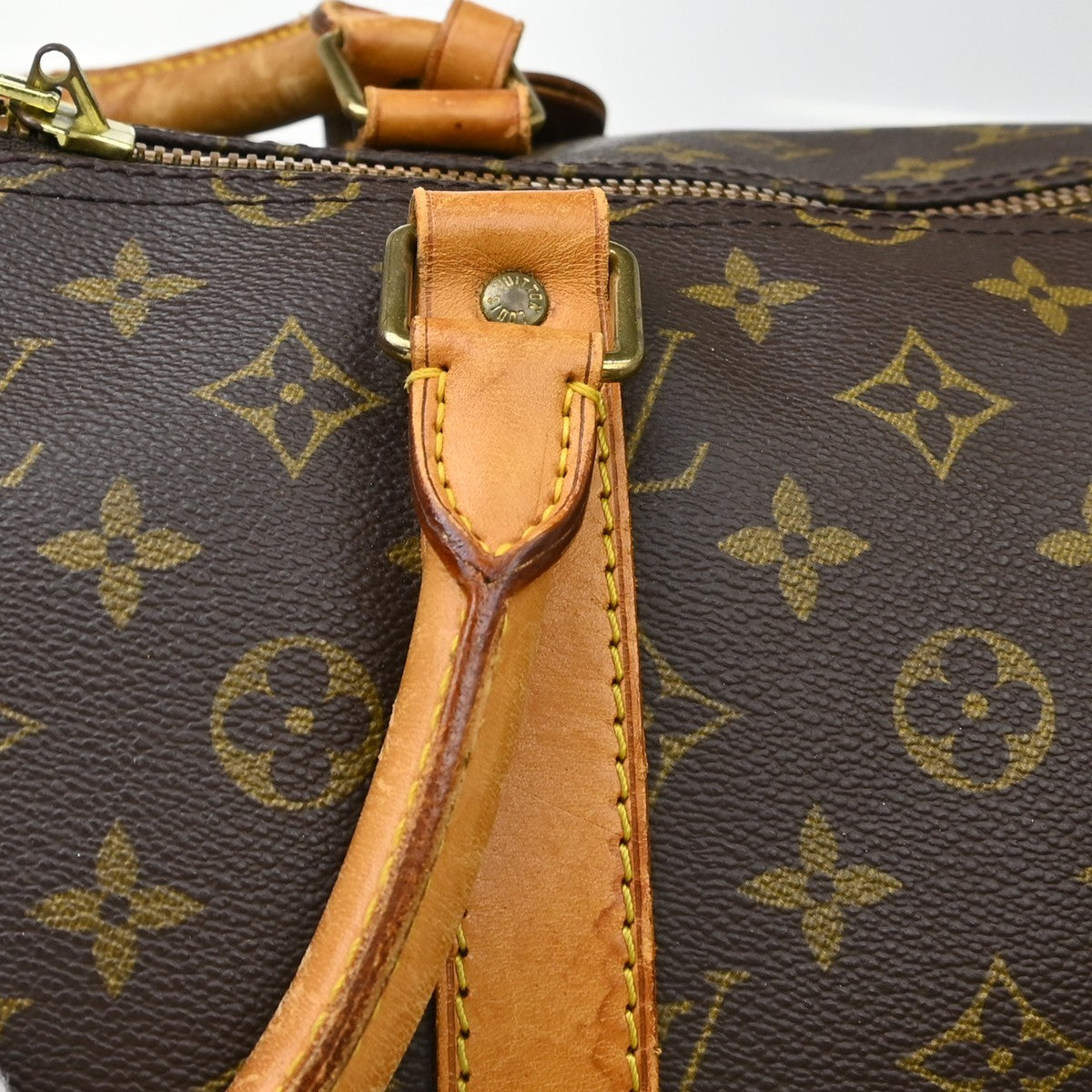 Louis Vuitton Keepall Bandouliere Bag Monogram Canvas Brown Canvas Travel Bag Bag (Pre-Owned)