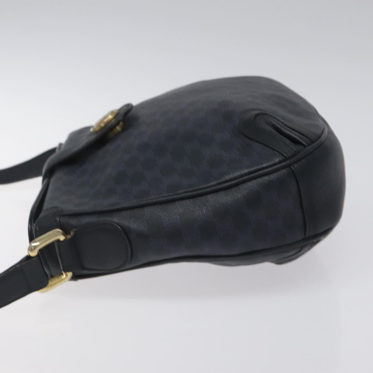 Celine Vintage Macadam Shoulder Bag Canvas Navy Canvas Shoulder Bag Bag (Pre-Owned)