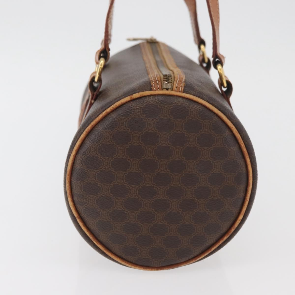 Celine Vintage Macadam Shoulder Bag Canvas And Leather Brown Canvas Shoulder Bag Bag (Pre-Owned)
