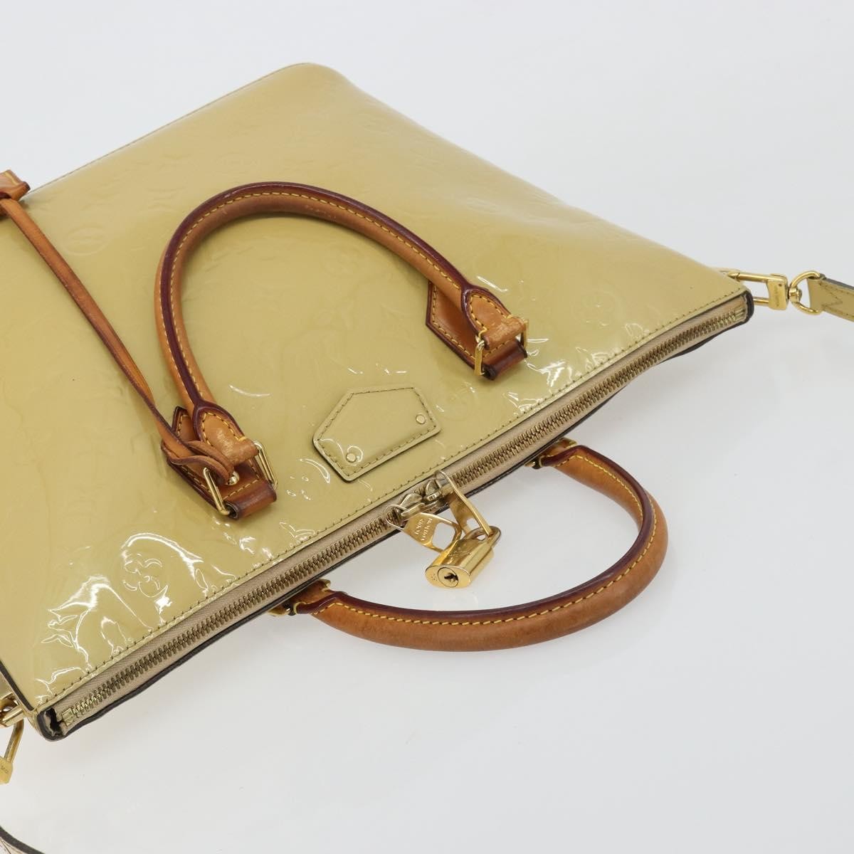 Louis Vuitton Montebello Handbag Monogram Vernis Beige Patent_Leather Handbag (Pre-Owned)
